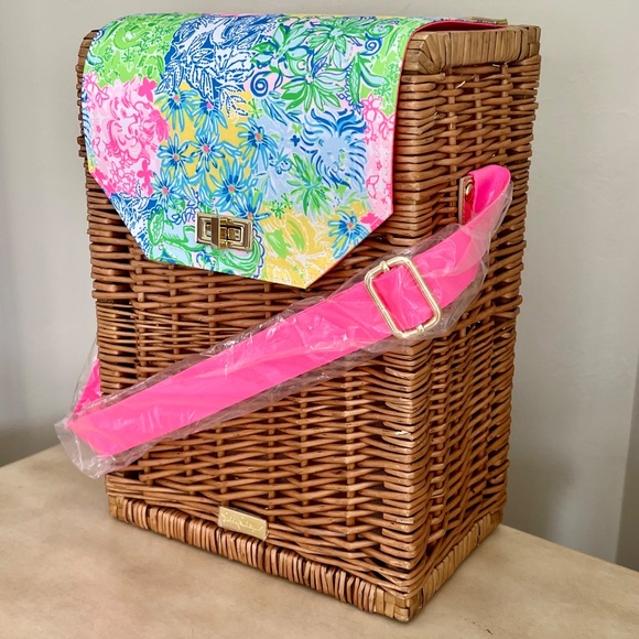 🎀Lilly Pulitzer Wine / Beverage Basket🎀 - Picture 2 of 14